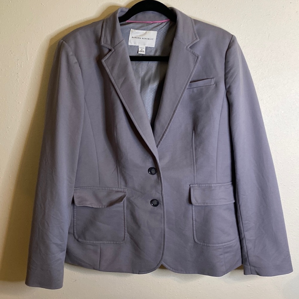 Banana Republic Stretch Gray Blazer Sz 12